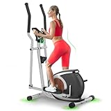 Magnetischer Crosstrainer mit 16 Widerstandsstufen, ultraleiser Ellipsentrainer für Zuhause, LCD-Monitor, Flaschenhalter, 120KG Belastbarkeit (Silber)