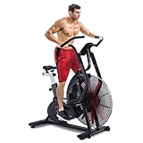 AsVIVA F1 Air Bike Pro mit Riemenantrieb, Heimtrainer mit Luft-Widerstand, Fitnesscomputer, Pulsempfänger, Cardio-Fitnessgerät für Zuhause & Ausdauertraining