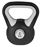 Bad Company Kettlebell I Kugelhantel aus Kunststoff I Schwunghantel Workout in verschiedenen Gewichtsstufen I 2 kg (Black & White)