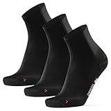 DANISH ENDURANCE Quarter Pro Sportsocken, Laufsocken für Damen und Herren 3 Paare (Einfarbig Schwarz, EU 43-47)