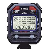 Schütt Stoppuhr PC-90 (60 Memory Speicher | Uhrzeit & Datum | Dualtimer) - Digital Profi Stoppuhr mit Druckpunktmechanik | spritzwasserfest | Trainer