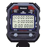 Schütt Stoppuhr PC-90 (60 Memory Speicher | Uhrzeit & Datum | Dualtimer) - Digital Profi Stoppuhr mit Druckpunktmechanik | spritzwasserfest | Trainer