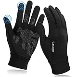 Easoger Touchscreen Handschuhe, Laufhandschuhe Damen Herren, Anti-Rutsch & Reflektierendes Logo, Winterhandschuhe Handschuhfutter für Laufen, Wandern, Fahren, Fahrrad