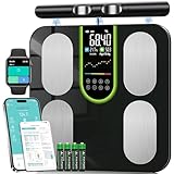 Körperfettwaage Personenwaage Digitale mit 58 Körperanalyse,Körperwaage mit Bluetooth App,Großem Display Körperanalysewaage,Smart Waage personen für Körperfett,Muskelmasse,Protein,BMI,BMR,180kg/400lbs