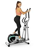 Dripex Crosstrainer für Zuhause (2023 aktualisiert), Ultraleises Ellipsentrainer mit 8 Widerstandsstufen, 6 kg Schwungrad, Pulsfrequenz, LCD Monitor, Gerätehalter, bis 120kg Kapazität Gewicht, Silber