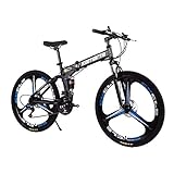 KlappradMountainbike Erwachsener 26 Zoll 21/24/27 Speed Shock Dual Disc Brakes Student Fahrrad Assault Bike Folding Car,C-24Speed