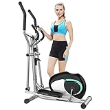 THERUN Elliptical Crosstrainer, Ultra leise Magnetic Elliptical Exercise Machine für den Heimgebrauch, 8 Stufen Einstellbarer Widerstand Elliptical Training Machine w/LCD-Monitor, Pulssensor (Grün)