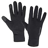 ALPIDEX Leichte Sporthandschuhe Laufhandschuhe Touchscreen Running Handschuhe Dünne Warme Liner Winter Fahrrad Walking Handschuhe, Größe:M, Farbe:Black