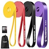 TOMSHOO Widerstandsbänder, 5 Stück, hautfreundliche Latex-Klimmzughilfen für Crossfit, Stretching, Powerlifting, Fitnessstudio, Zuhause, Yoga, Krafttraining, Workout-Bänder für Damen und Herren