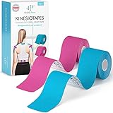 Health Press Kinesiotapes - 2 Kinesiologie Tape Rollen Blau + Rosa (5cm x 5m) Kinesiotape - Profi Physio Tape & Sporttape - Hautfreundliche Tapes - DERMATEST: SEHR GUT