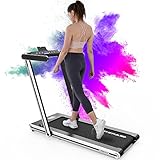 GEARSTONE 2 in 1 klappbares Laufband, Laufband mit Bluetooth-Lautsprecher, Fernbedienung, LED-Anzeige, einfache Montage, Indoor-Walking-Laufmaschine für Home Office Fitness